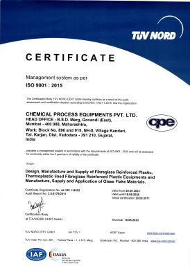 Chemical Process Equipment Exporters Pvt. Ltd (CPEL) Quality Supplier & Exporters In India Certificate 2